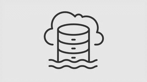 Cloud data storage solutions line animation Stock Footage 337776423