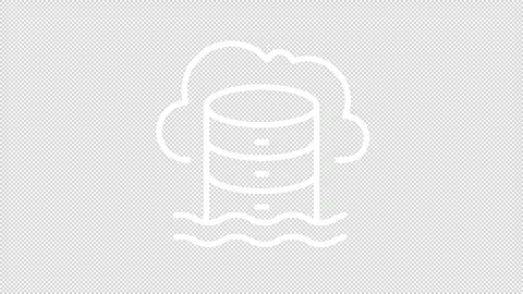 Cloud data storage solutions white line animation Stock Footage 340285462