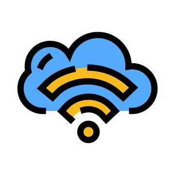Cloud data storing and wireless internet connection concept Stock Illustration