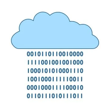 Cloud Data Stream Icon 스톡 일러스트