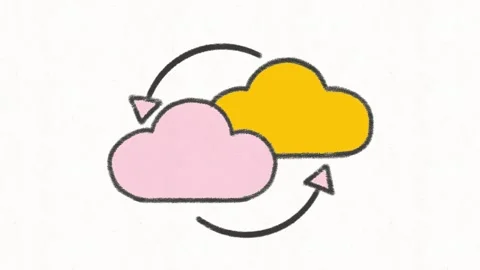Cloud Data Sync and File Transfer Technology Animation Stock Footage 341863531