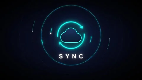 Cloud data sync animation with rotating loading hud interface and digital n.. Stock Footage 337558501