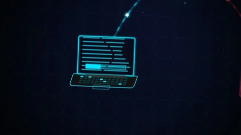 Cloud Data Sync Between Laptop And Mobile Phone Animation Stock Footage 340792445