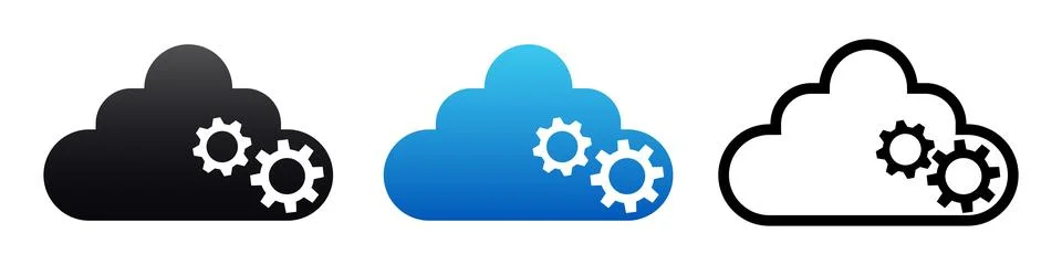 Cloud data sync, cloud update icon. Saas symbol Stock Illustration