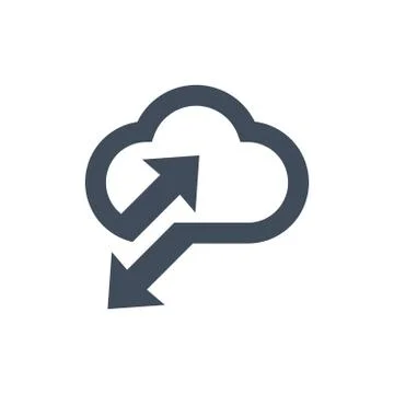 Cloud data sync icon for apps and websites, vector illustration. Stock Illustration