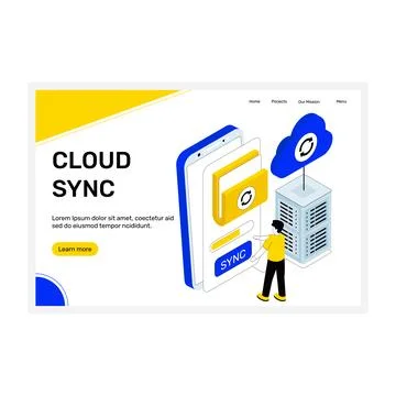 Cloud Data Sync Stock Illustration