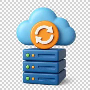 Cloud Data Sync Server 3D Icon Illustration Database Storage Backup Concept Stock Illustration