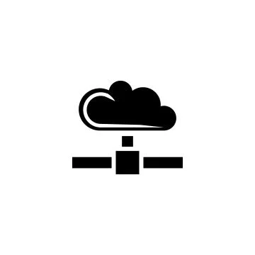 Cloud Data Sync, Shared Computing Flat Vector Icon Illustrazione stock