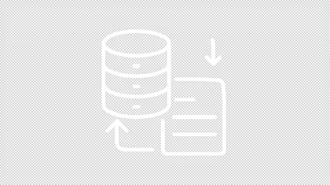 Cloud data sync solutions white line animation Stock Footage 340285428