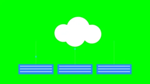 Cloud Data Sync Upload Download Pulse on Green Screen Stock Footage 340817201