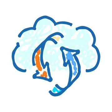 Cloud data sync upload download transfer concept Stock Illustration