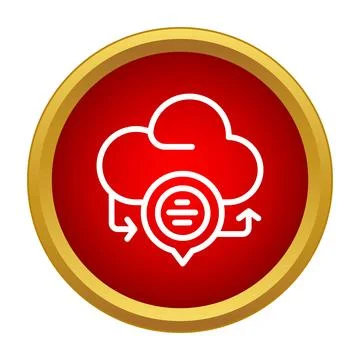 Cloud data synchronization and transfer icon Stock Illustration