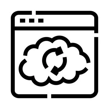 Cloud data synchronization browser interface computing concept Stockillustratie