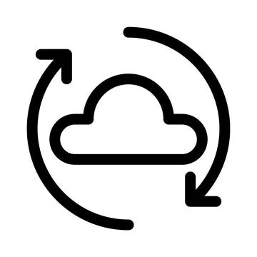 Cloud Data Synchronization- Circular Arrows Icon Illustrazione stock