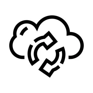 Cloud data synchronization process with circular arrows Stock Illustration