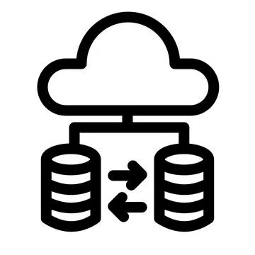Cloud Data Synchronization- Secure Cloud Storage Icon 스톡 일러스트