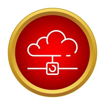 Cloud data synchronization showing network connection icon Stock Illustration