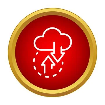 Cloud data synchronization transferring information with arrows Stock Illustration