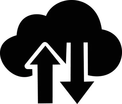 Cloud data synchronization upload download icon Stock Illustration