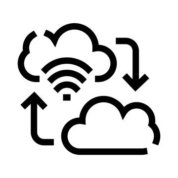 Cloud data synchronization uploading and downloading icon 스톡 일러스트