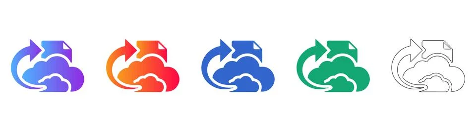 Cloud Data Syncing Icons Stock Illustration