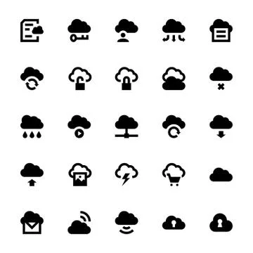 Cloud Data Technology Vector Icons Stock Illustration