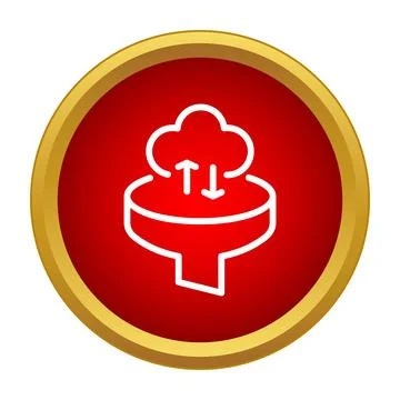 Cloud data transfer and filtering process icon 스톡 일러스트