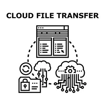Cloud data transfer and synchronization network concept Stock-Illustration