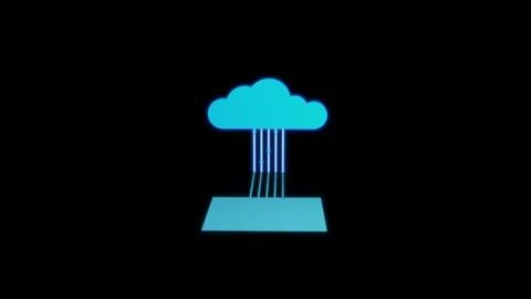 Cloud data transfer animation with glowing lines Stock Footage 306457327