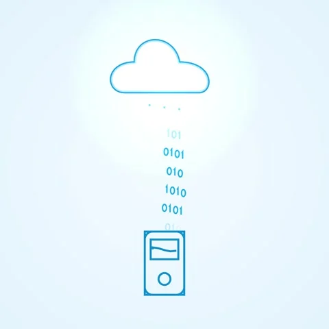 Cloud data transfer concept: Binary code rain illustrating digital connecti.. Video stock 344777991