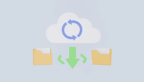 Cloud Data Transfer icon in a cloud computing design イラスト素材