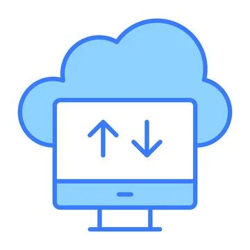 Cloud data transfer icon modern illustration Stock Illustration