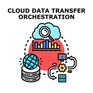 Cloud data transfer orchestration and global data management 库存插图