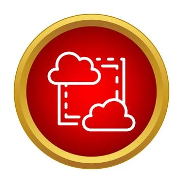 Cloud data transfer sharing icon with red background Stock Illustration