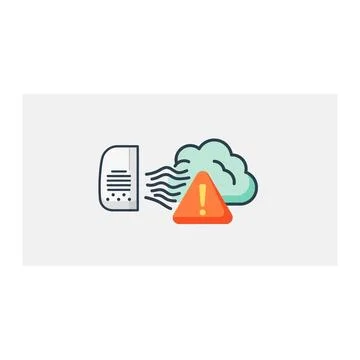 Cloud data transfer warning icon with error symbol Stock Illustration