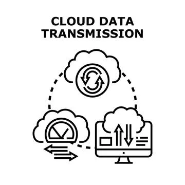 Cloud data transmission networking concept communicating information Stock Illustration