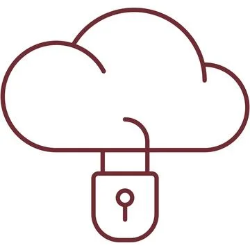 Cloud data under lock vector icon privacy secure Stock Illustration