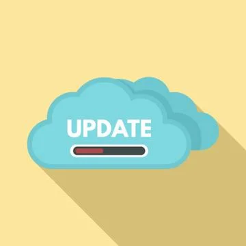 Cloud data update icon, flat style Illustrazione stock