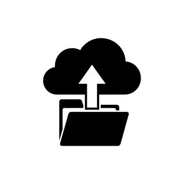Cloud Data Upload Action Glyph Icon Stock Illustration