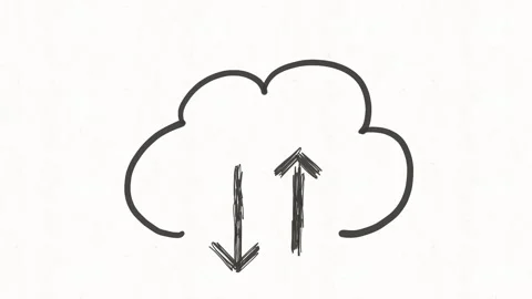 Cloud Data Upload and Download Animation Stock Footage 341765736