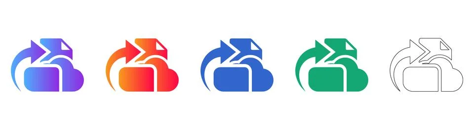 Cloud Data Upload and Synchronization Icons 스톡 일러스트