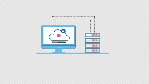Cloud Data Upload Concept- Files Transferring to Remote Servers 4K animation Video stock 318510888