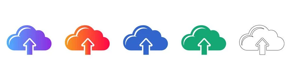 Cloud Data Upload Icons Stock Illustration