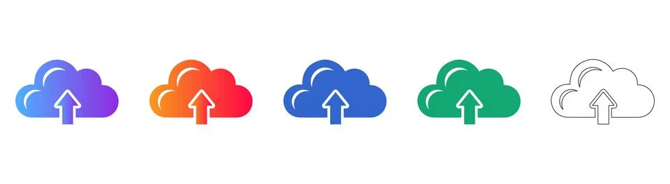 Cloud Data Upload Icons Stockillustratie