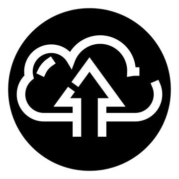 Cloud data upload processing storing icon symbol Stock Illustration