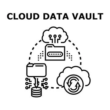 Cloud data vault concept secure backup storage イラスト素材
