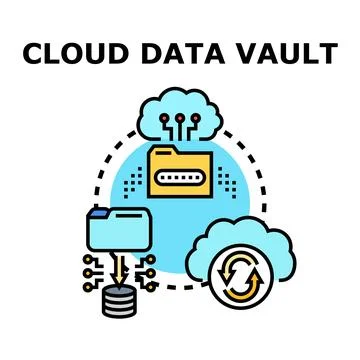 Cloud data vault concept secure backup storage Stock Illustration