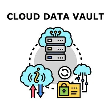 Cloud data vault storage and security concept Stock Illustration