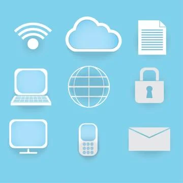 Cloud data vector for technology content. Stock Illustration