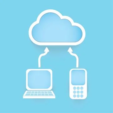 Cloud data vector for technology content. Stock Illustration